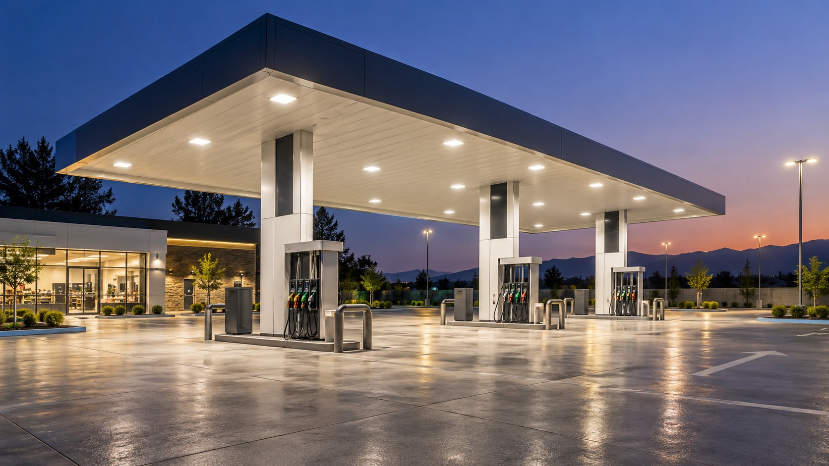 Iluminación para gasolineras y estaciones de servicio