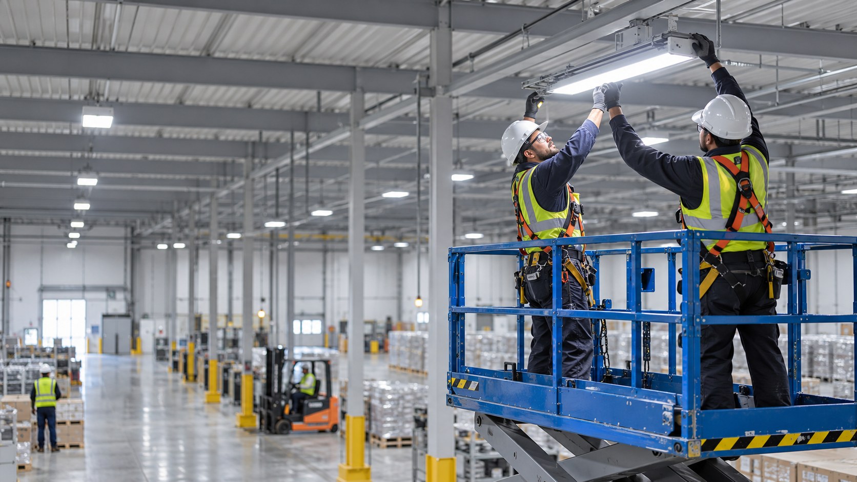 Instalación de iluminación industrial